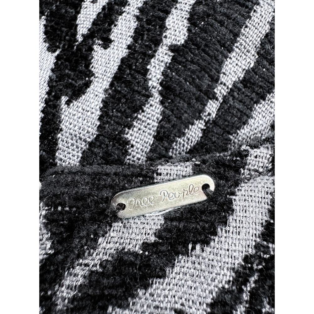 Free People Chenille Zebra Drop Waist Pleated Mini Dress Pockets Boho Fall XS - Picture 5 of 16